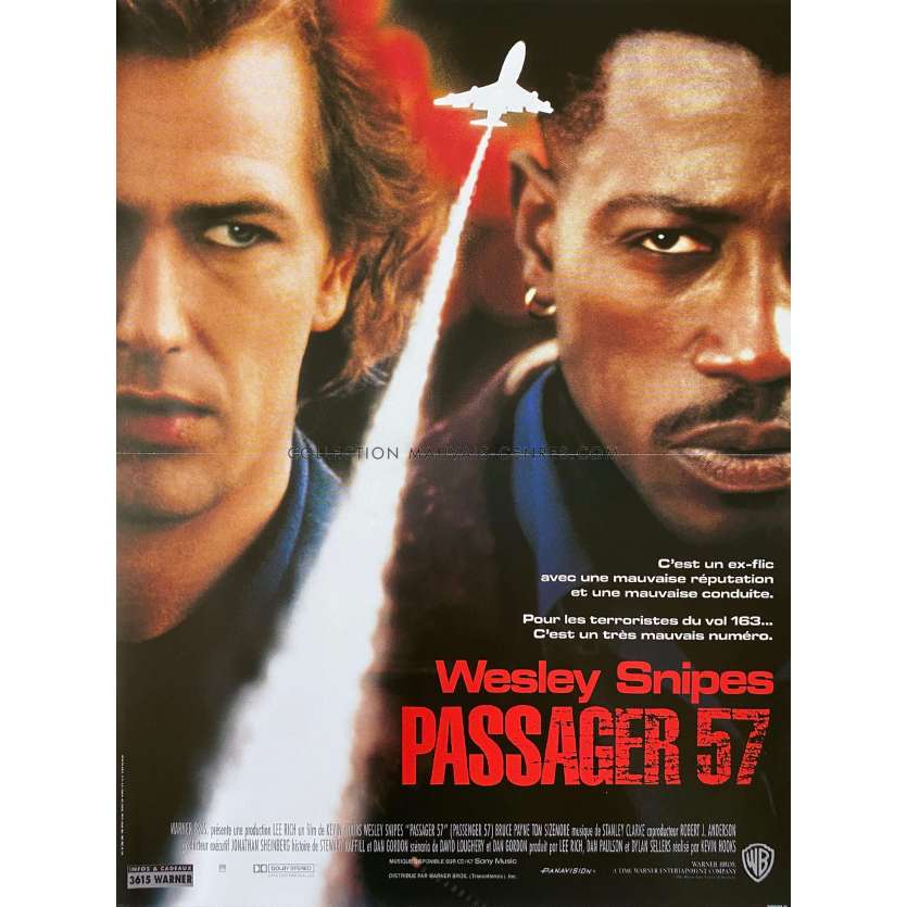 PASSENGER 57 Movie Poster- 15x21 in. - 1992 - Kevin Hooks, Wesley Snipes