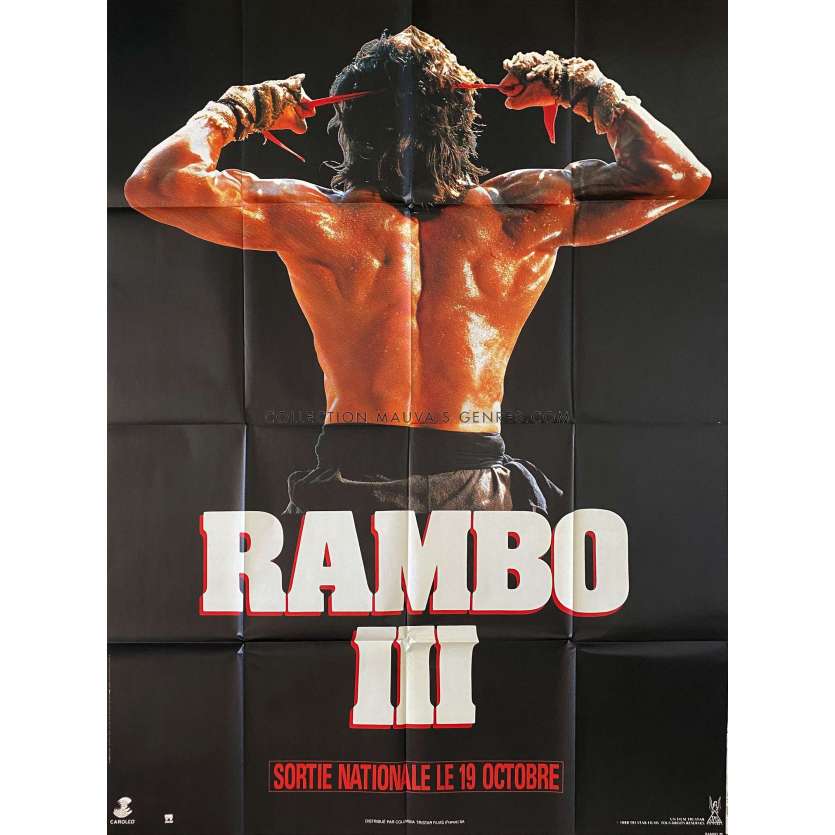 RAMBO 3 Affiche de film Prev. - 120x160 cm. - 1988 - Richard Crenna, Sylvester Stallone