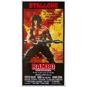 RAMBO 2 Affiche de film- 33x78 cm. - 1985 - Sylvester Stallone, George P. Cosmatos