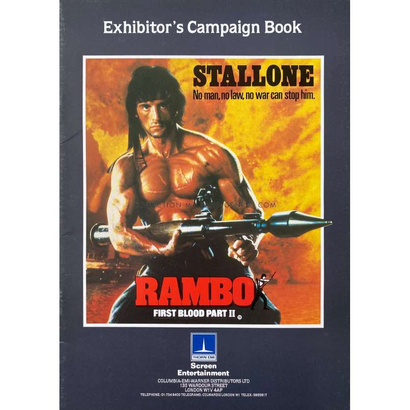 RAMBO 2 Dossier de presse 28p - 21x30 cm. - 1985 - Sylvester Stallone, George P. Cosmatos