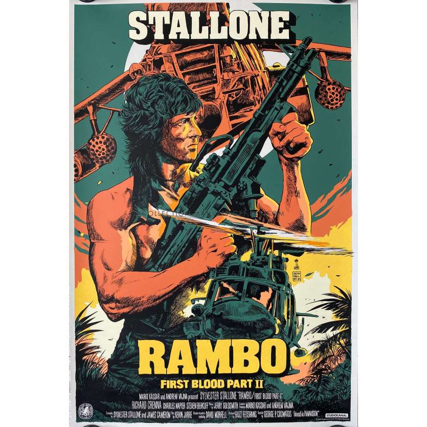 RAMBO - FIRST BLOOD PART II Art Print Francesco Francavilla - 24x36 in. - 1985/2013 - George P. Cosmatos, Sylvester Stallone