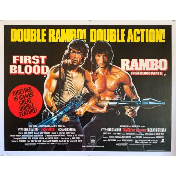 FIRST BLOOD / RAMBO II Linen Movie Poster- 30x40 in. - 1986 - Ted Kotcheff, Sylvester Stallone