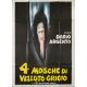 QUATRE MOUCHES DE VELOURS GRIS Affiche de film- 100x140 cm. - 1971 - Jean-Pierre Marielle, Dario Argento