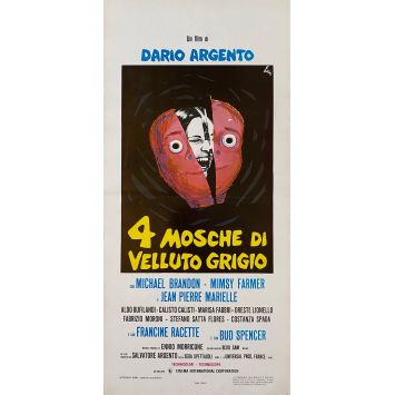QUATRE MOUCHES DE VELOURS GRIS Affiche de film- 33x71 cm. - 1971 - Jean-Pierre Marielle, Dario Argento