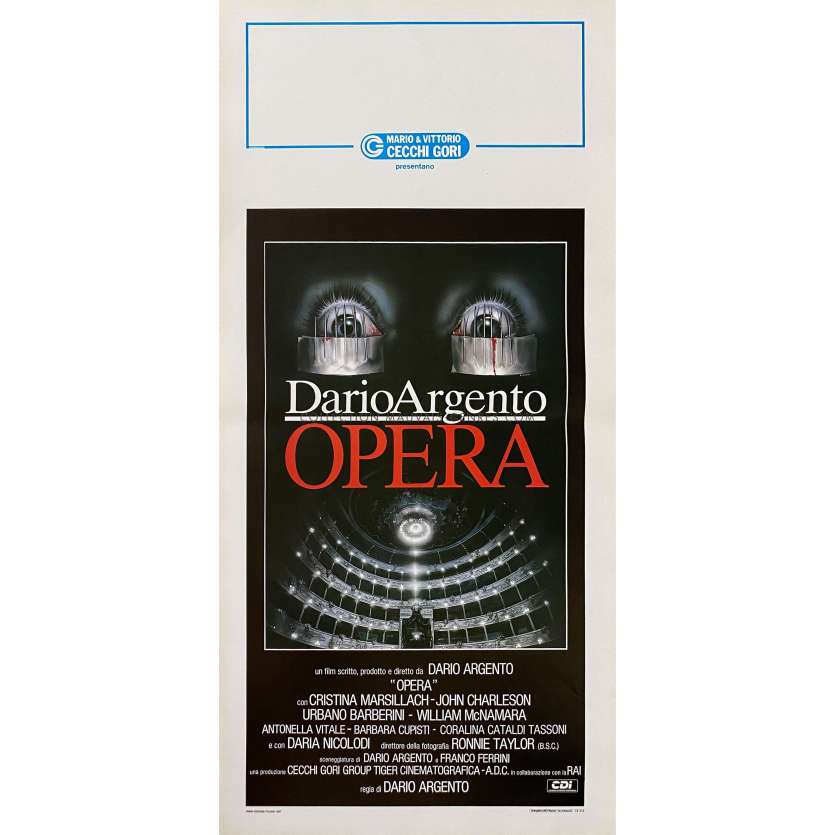 OPERA Movie Poster- 13x28 in. - 1987 - Dario Argento, Cristina Marsilach