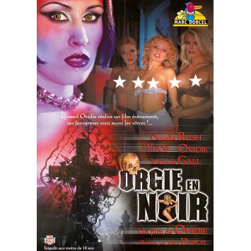 ORGY IN BLACK Adult Video Poster- 15x21 in. - 2002 - Ovidie, Daniella Rush