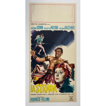 LA STRADA Rare Italian Movie Poster - 13x28 cm - Fellini, Masina