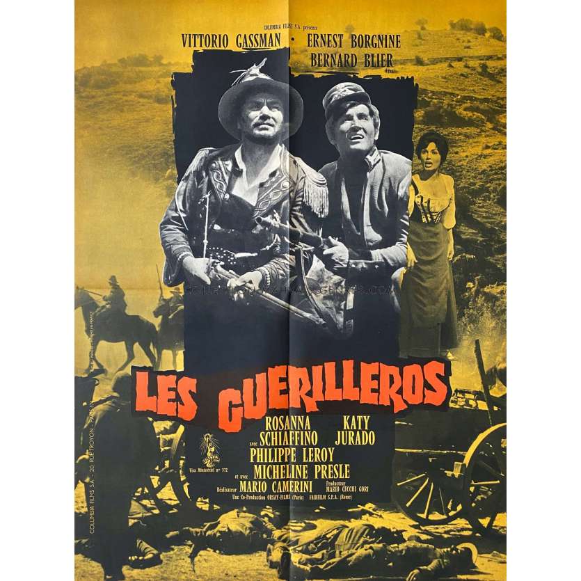 LES GUERILLEROS Affiche de film- 60x80 cm. - 1961 - Ernest Borgnine, Vittorio Gassman