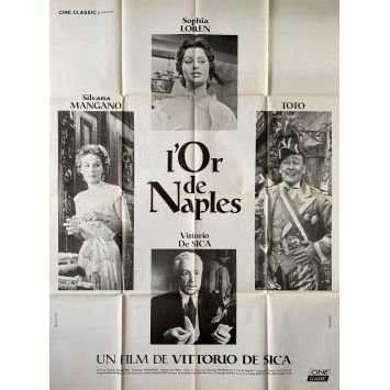 THE GOLD OF NAPLES Movie Poster- 47x63 in. - 1954/R1970 - Vittorio De Sica, Sophia Loren, Toto