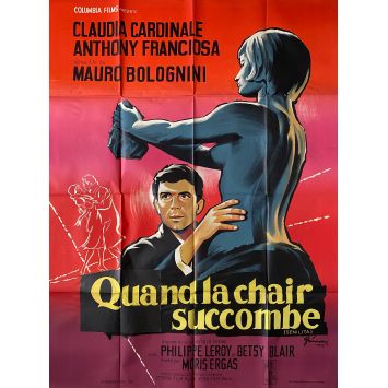 QUAND LA CHAIR SUCCOMBE Affiche de film- 120x160 cm. - 1962 - Claudia Cardinale, Mauro Bolognini