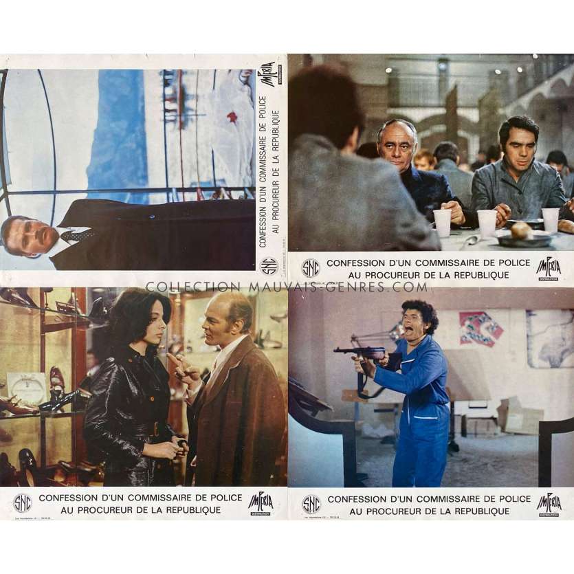 CONFESSION OF A POLICE CAPTAIN Lobby Cards x5 - 9x12 in. - 1971 - Damiano Damiani, Franco Nero