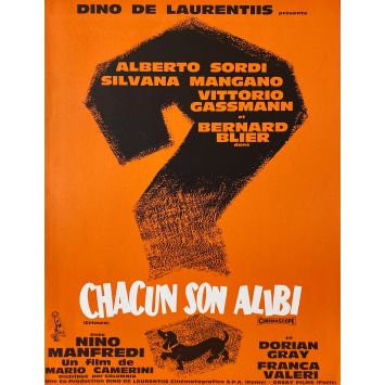 CHACUN SON ALIBI Synopsis 4p - 21x30 cm. - 1960 - Alberto Sordi, Vittorio Gassman, Mario Camerini