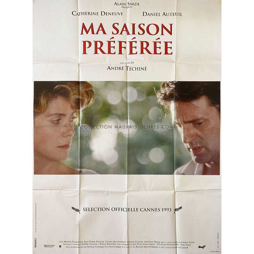 MA SAISON PREFEREE Affiche de film- 120x160 cm. - 1993 - Catherine Deneuve, André Téchiné