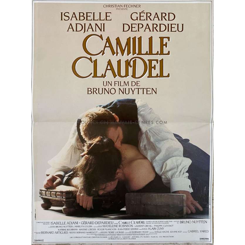CAMILLE CLAUDEL Affiche de film- 40x54 cm. - 1988 - Isabelle Adjani, Gérard Depardieu, Bruno Nuytten