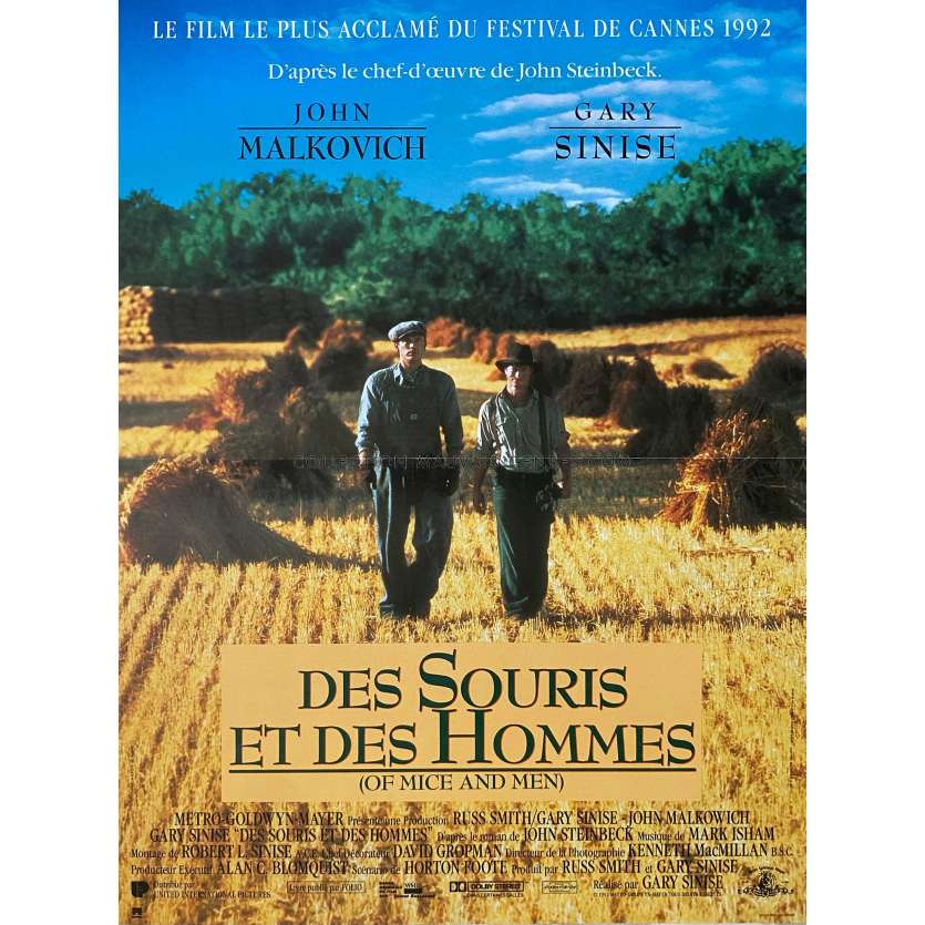 DES SOURIS ET DES HOMMES Affiche de film- 40x54 cm. - 1992 - John Malkovich, Gary Sinise