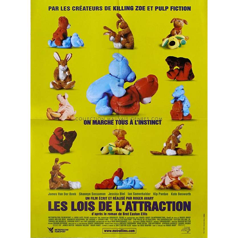LES LOIS DE L'ATTRACTION Affiche de film- 40x54 cm. - 2002 - James Van Der Beek , Roger Avary