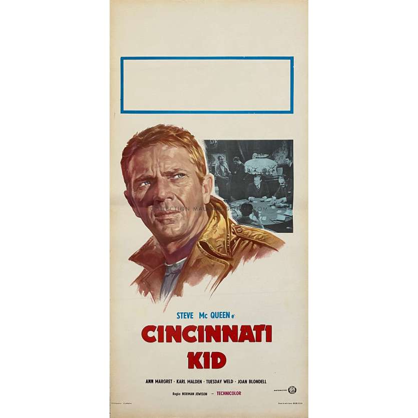 CINCINNATI KID Movie Poster- 13x28 in. - 1965 - Norman Jewison, Steve McQueen