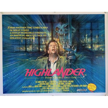 HIGHLANDER Rare British Quad Movie Poster - 40x30 in. - Christopher Lambert, Sean Connery