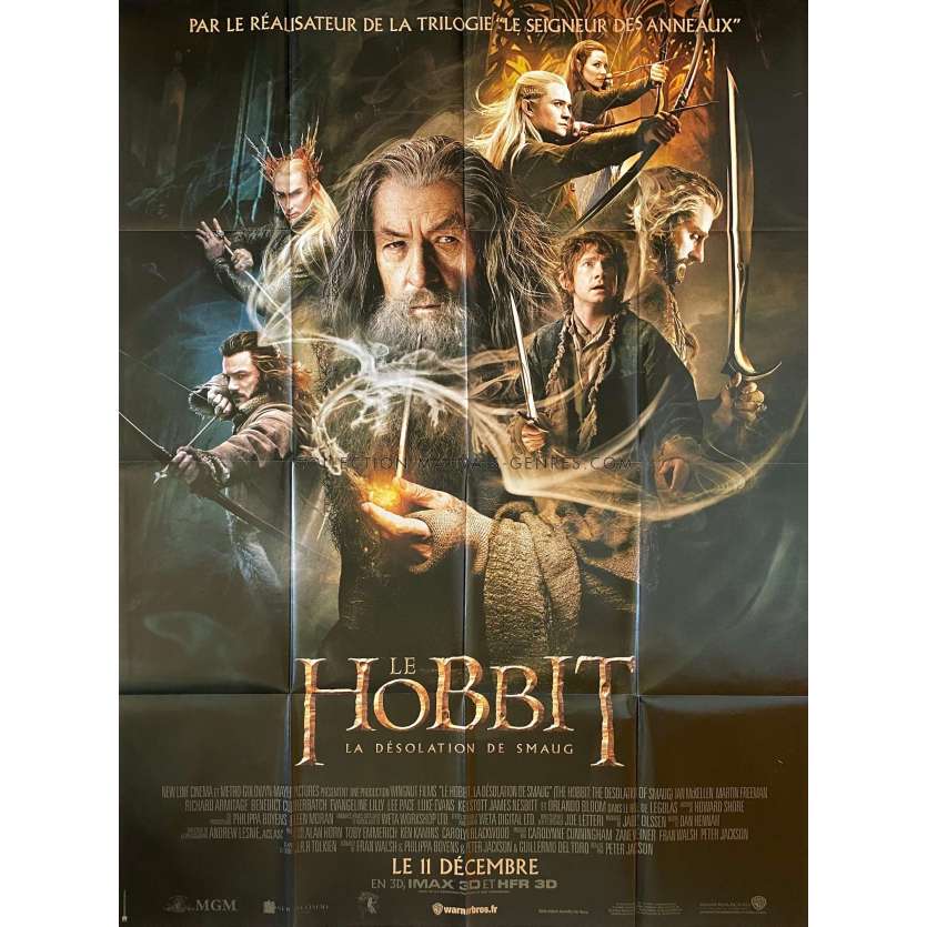 LE HOBBIT 2 LA DESOLATION DE SMAUG Affiche de film- 120x160 cm. - 2013 - Ian McKellen, Peter Jackson