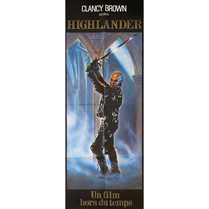 HIGHLANDER Affiche de film Brown Style. - 60x160 cm. - 1985/R2023 - Christophe Lambert, Russel Mulcahy