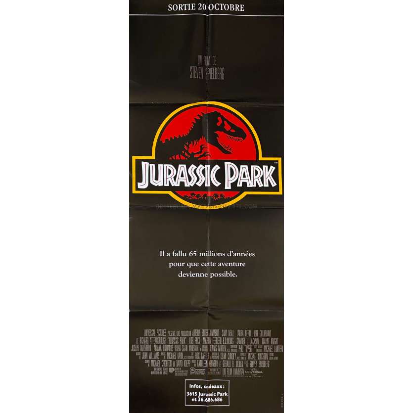 JURASSIC PARK Movie Poster- 23x63 in. - 1993 - Steven Spielberg, Sam Neil