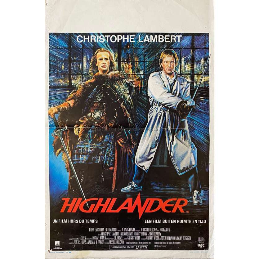 HIGHLANDER Belgian Movie Poster - 14x21 in. - 1985/R2023