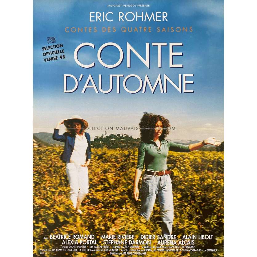 CONTES D'AUTOMNE Affiche de film- 40x54 cm. - 1998 - Marie Rivière, Eric Rohmer