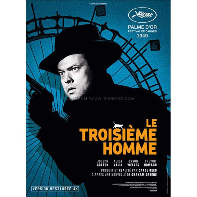 LE TROISIEME HOMME Affiche de film 40x60 - R2015 - Joseph Cotten, Orson Welles