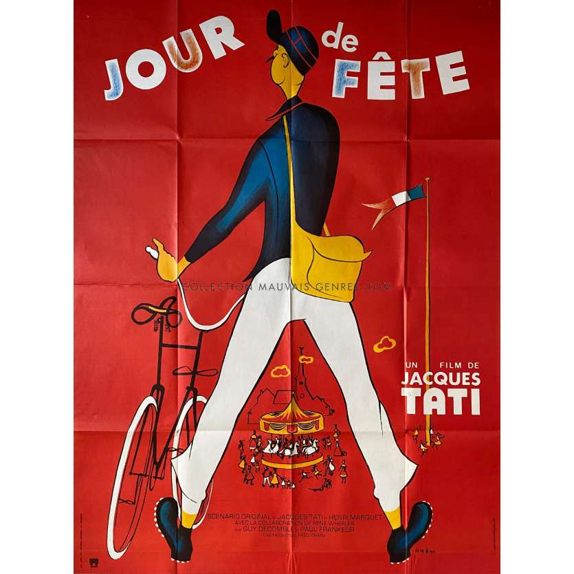 JOUR DE FETE Affiche de film- 120x160 cm. - 1949/R1970 - Paul Frankeur, Jacques Tati