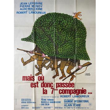 NOW WHERE DID THE SEVENTH COMPANY GET TO? Movie Poster- 47x63 in. - 1973 - Robert Lamoureux, Jean Lefebvre