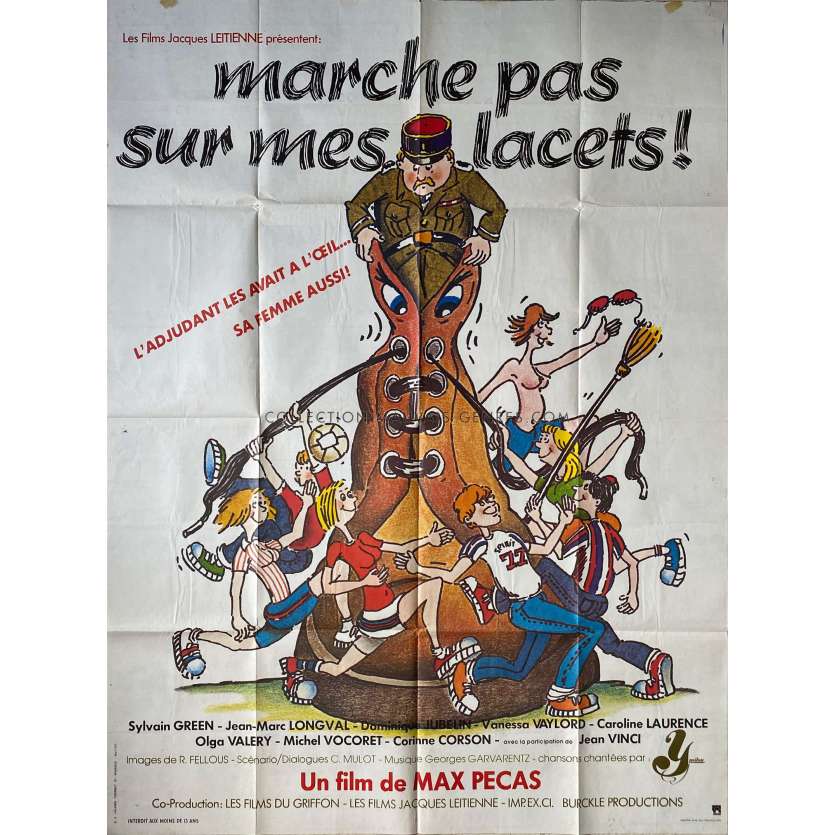 MARCHE PAS SUR MES LACETS Affiche de film- 120x160 cm. - 1977 - Sylvain Chamarande, Max Pécas