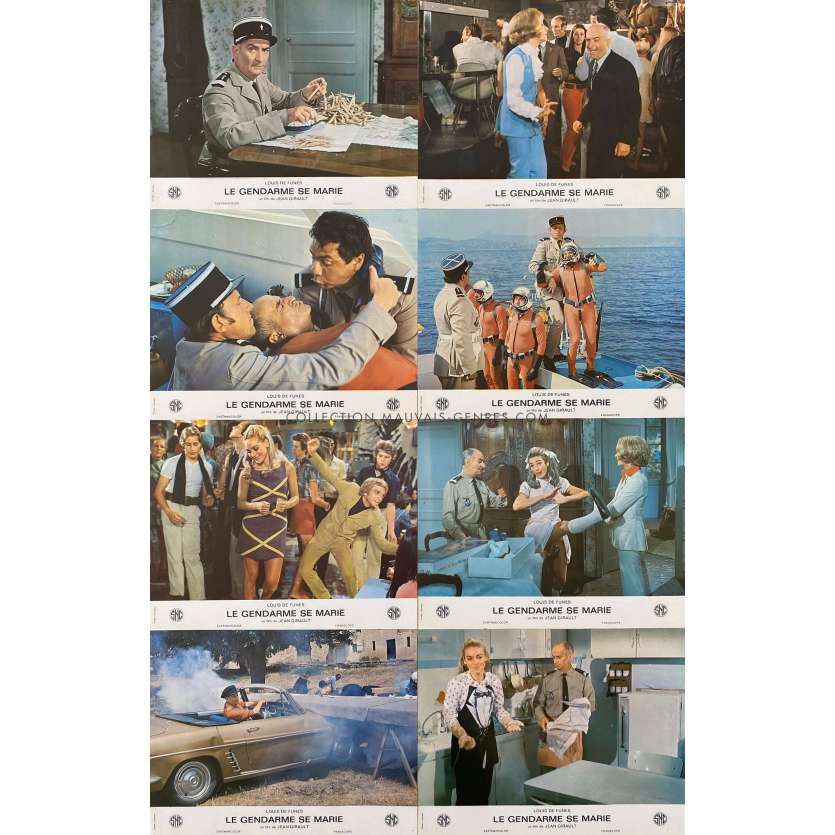 THE TROOPS GET MARRIED Lobby Cards x8 - set N2 - 9x12 in. - 1968 - Jean Girault, Louis de Funès