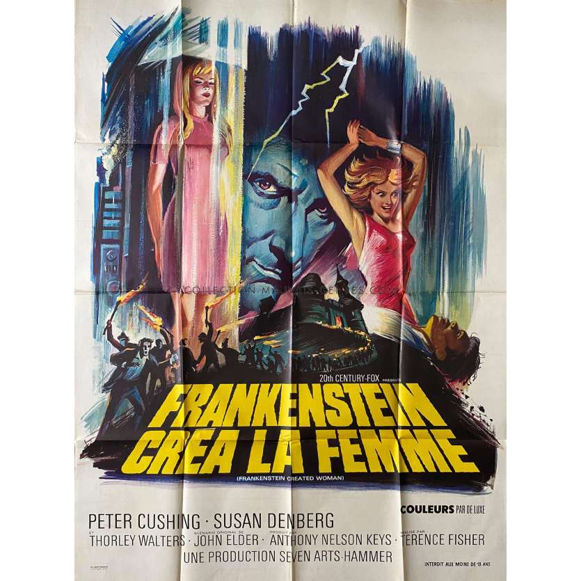 FRANKENSTEIN CREATED WOMAN Movie Poster- 47x63 in. - 1967 - Terence Fisher, Peter Cushing
