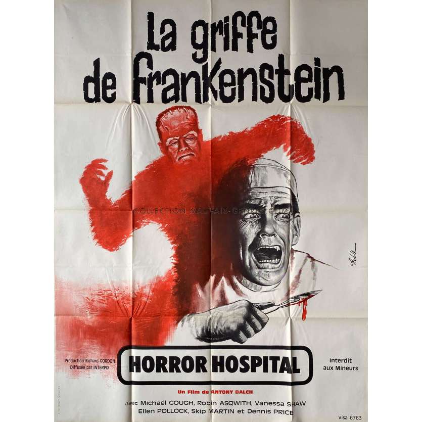 HORROR HOSPITAL Movie Poster- 47x63 in. - 1973 - Antony Balch, Michael Gough