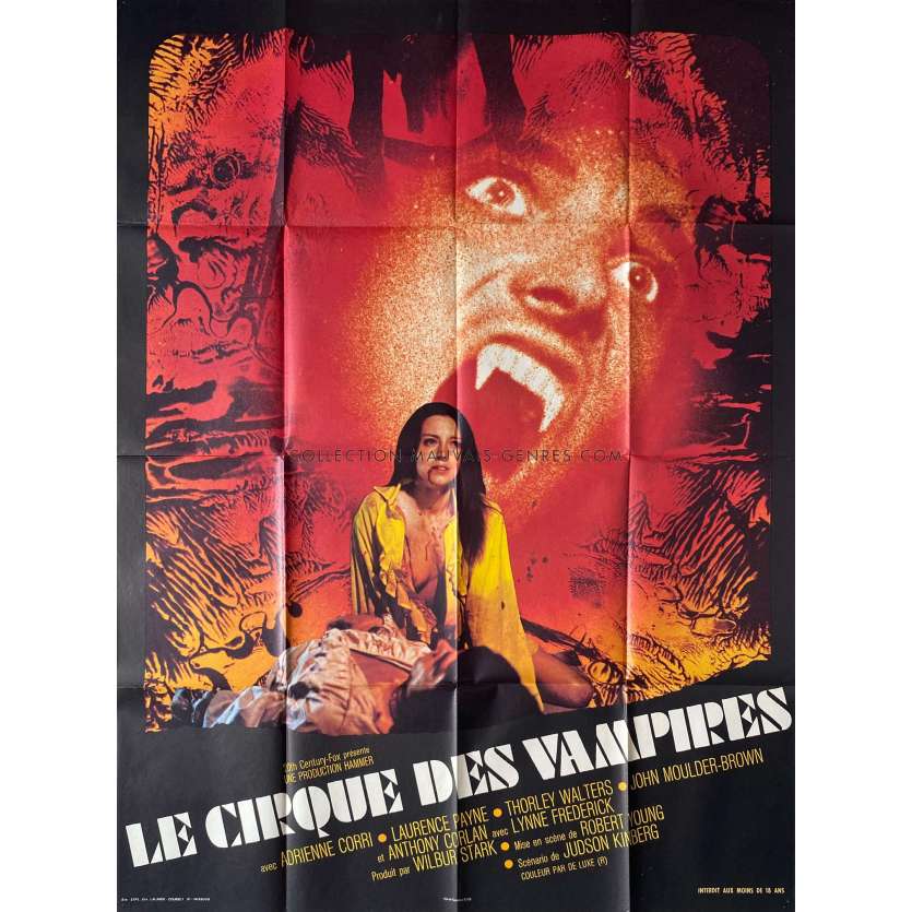 LE CIRQUE DES VAMPIRES Affiche de film- 120x160 cm. - 1972 - Adrienne Cori, Robert Young