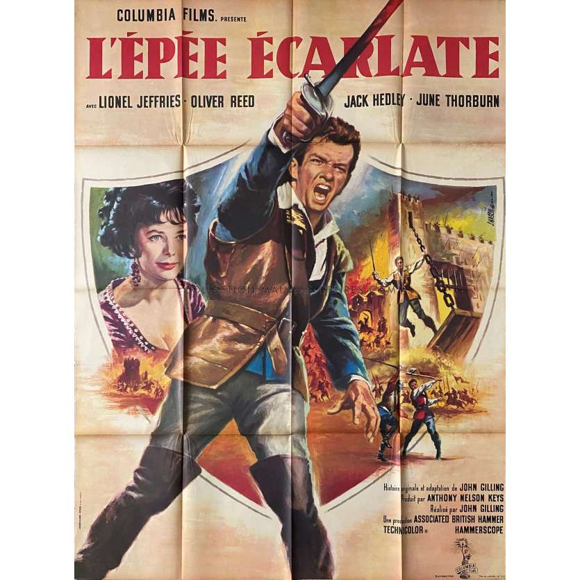 L'EPEE ECARLATE Affiche de film- 120x160 cm. - 1963 - Oliver Reed, John Gilling