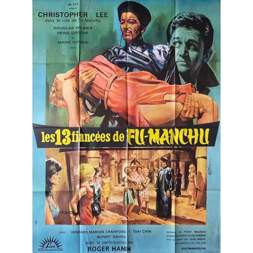 LES 13 FIANCEES DE FU MANCHU Affiche de film- 120x160 cm. - 1966 - Christopher Lee, Don Sharp
