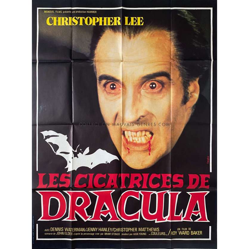 LES CICATRICES DE DRACULA Affiche de film- 120x160 cm. - 1970 - Christopher Lee, Roy Ward Baker
