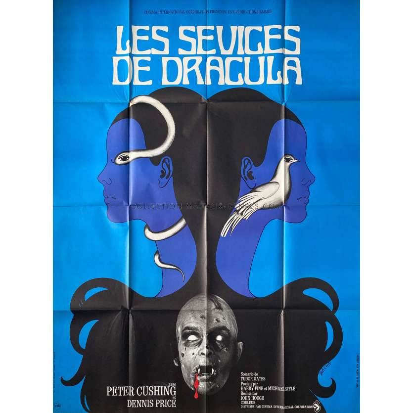 LES SEVICES DE DRACULA Affiche de film- 120x160 cm. - 1971 - Peter Cushing, John Hough