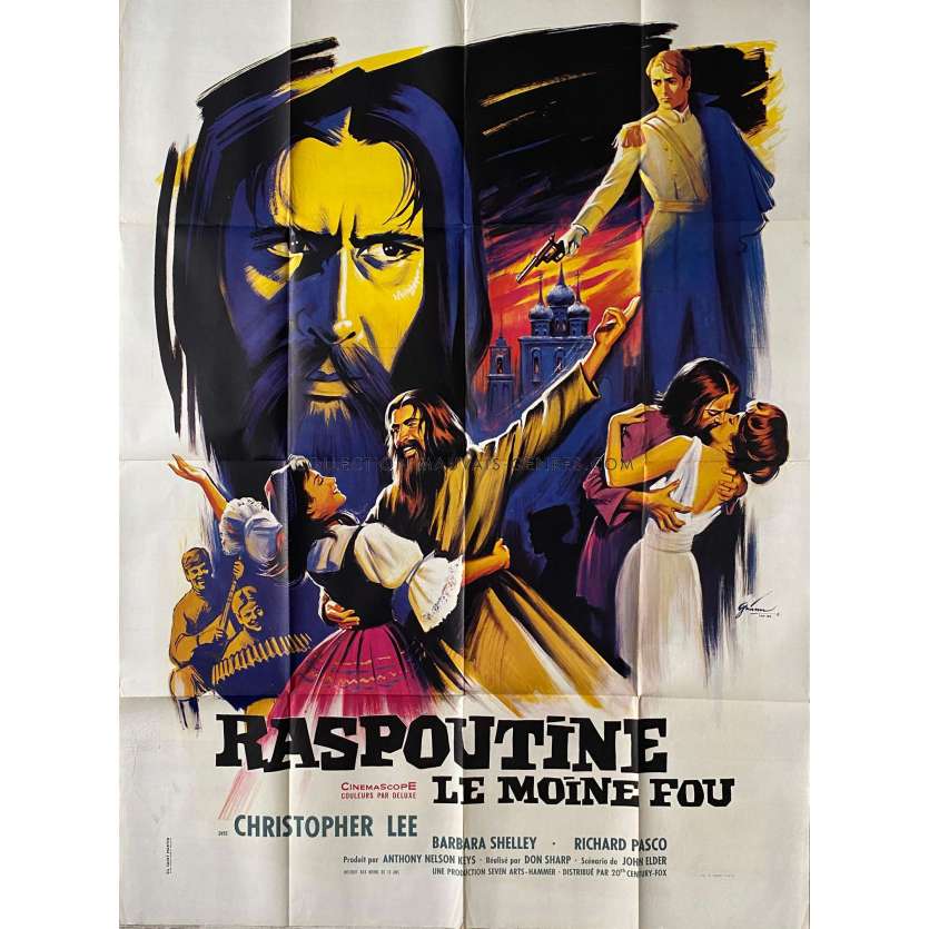 RASPOUTINE LE MOINE FOU Affiche de film- 120x160 cm. - 1966 - Christopher Lee, Don Sharp