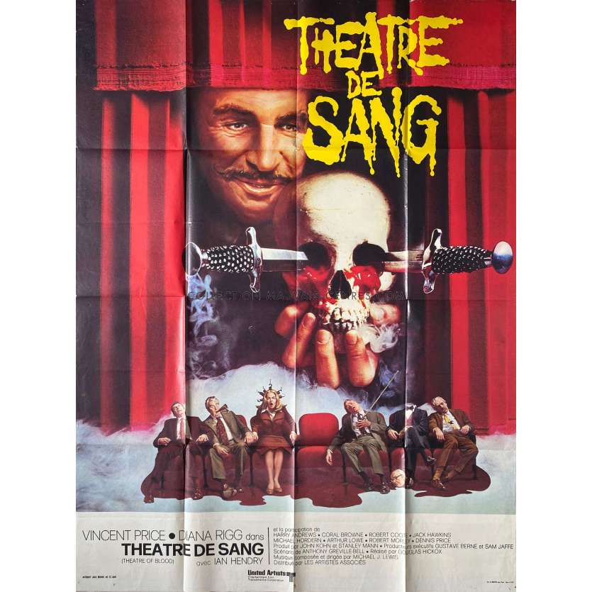 THEATRE DE SANG Affiche de film- 120x160 cm. - 1973 - Vincent Price, Douglas Hickox
