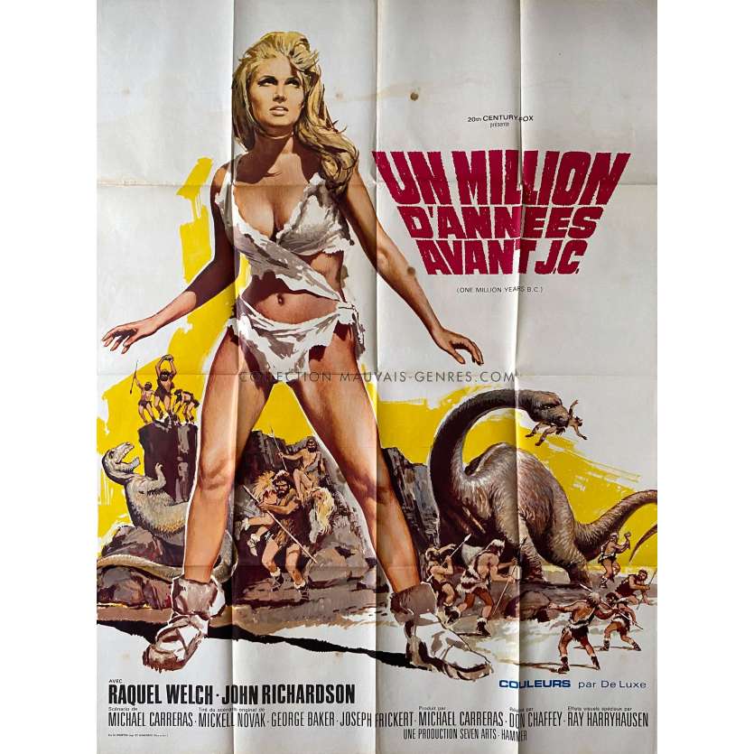 ONE MILLION YEAR B.C. Movie Poster- 47x63 in. - 1966 - Don Chaffey, Raquel Welch