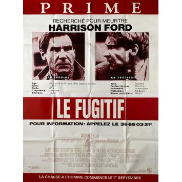 LE FUGITIF Affiche de film- 120x160 cm. - 1993 - Harrison Ford, Andrew Davis