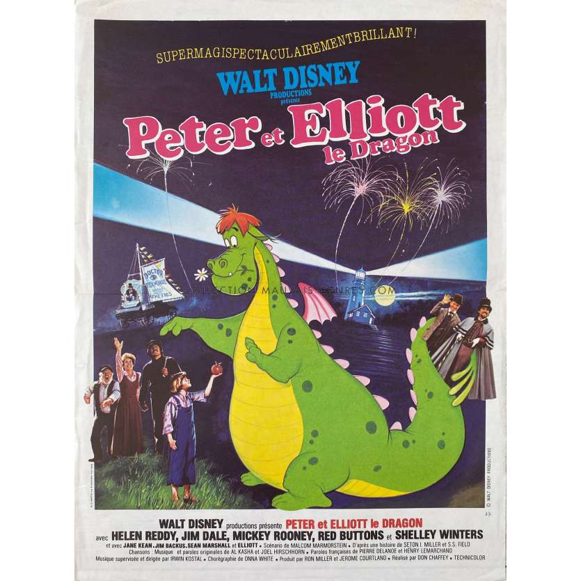 PETER ET ELLIOTT LE DRAGON Affiche de film- 40x54 cm. - 1977 - Sean Marshall, Walt Disney