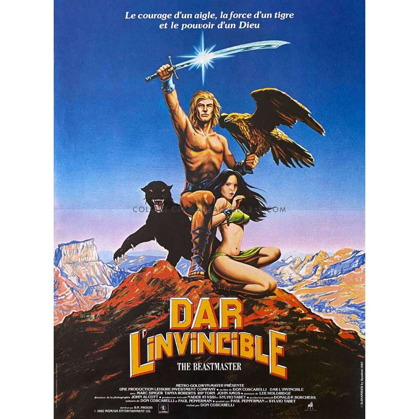 DAR L'INVINCIBLE Affiche de film- 40x54 cm. - 1982 - Marc Singer, Don Coscarelli