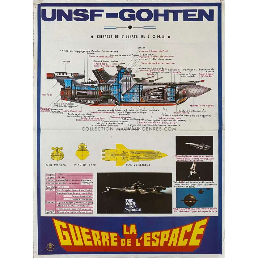 LA GUERRE DE L'ESPACE Affiche de film- 40x54 cm. - 1977 - Kensaku Morita, Jun Fukuda