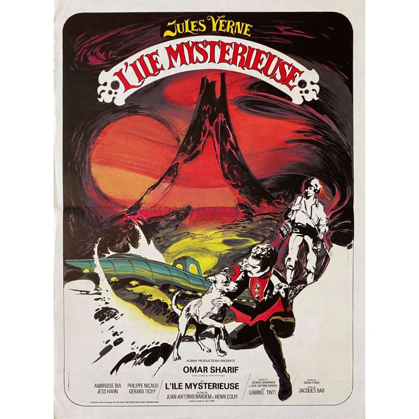 THE MYSTERIOUS ISLAND Movie Poster- 15x21 in. - 1973 - Juan Antonio Bardem, Omar Sharif