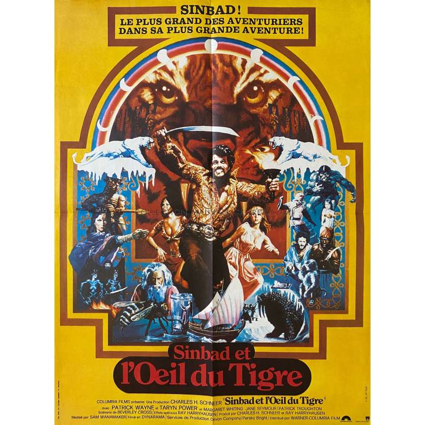 SINBAD ET L'OEIL DU TIGRE Affiche de film- 60x80 cm. - 1977 - Jane Seymour, Ray Harryhausen