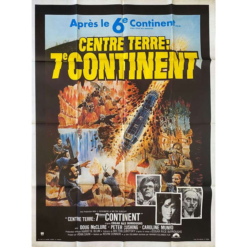 AT THE EARTH'S CORE Movie Poster- 47x63 in. - 1976 - Kevin Connor, Peter Cushing, Caroline Munro