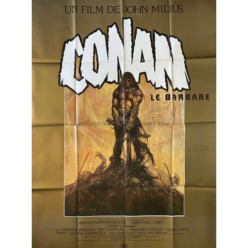 CONAN LE BARBARE Affiche de film- 120x160 cm. - 1982 - Arnold Schwarzenegger, John Milius